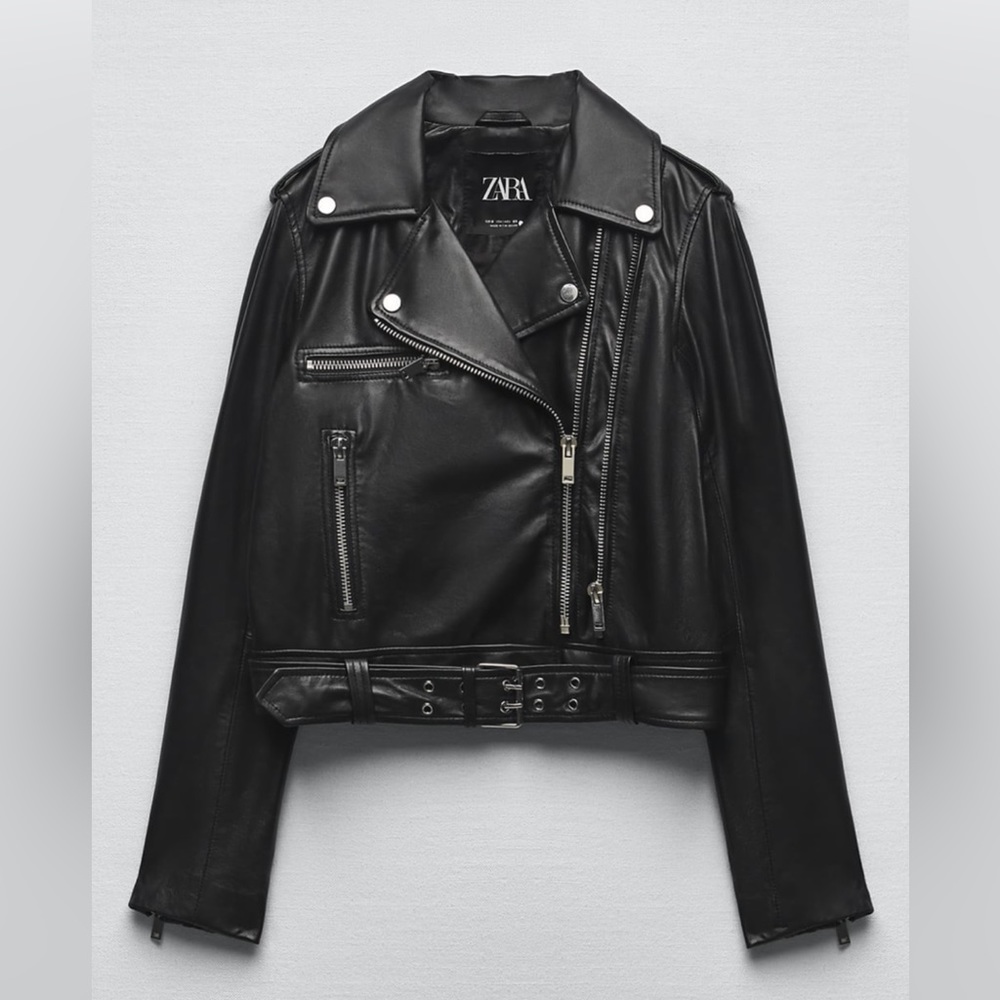 Zara 100% Genuine Leather Jacket NWT - Picture 8 of 11
